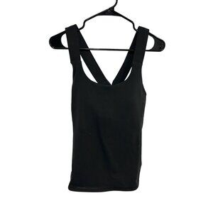 Champion Black Cross Back Tank Top Nylon Spandex Blend Size L Sporty Athleisure